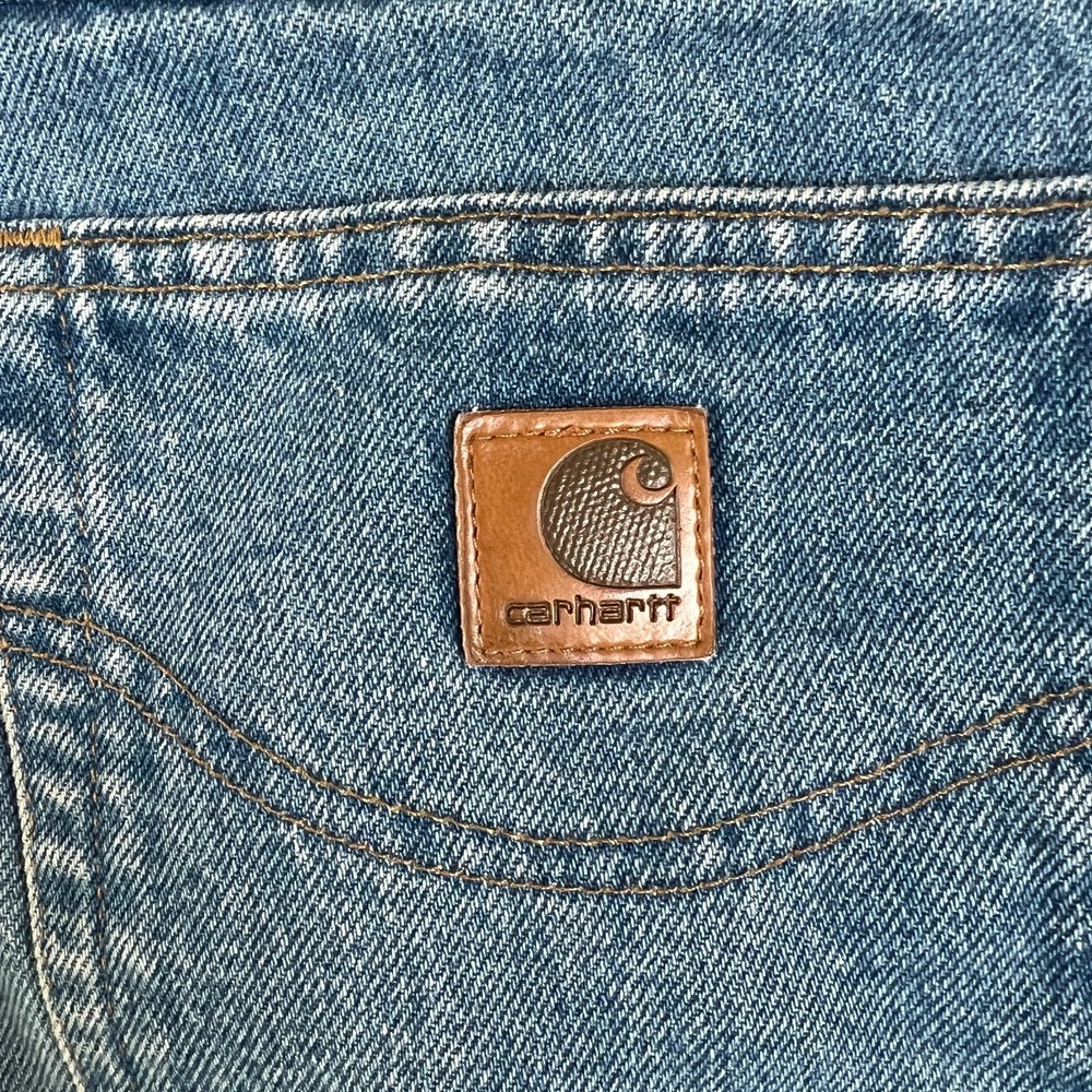Carhartt Traditional Fit Jeans Mens 36x31.5‎ Blue Denim Cotton Straight Mid Rise - Picture 12 of 13